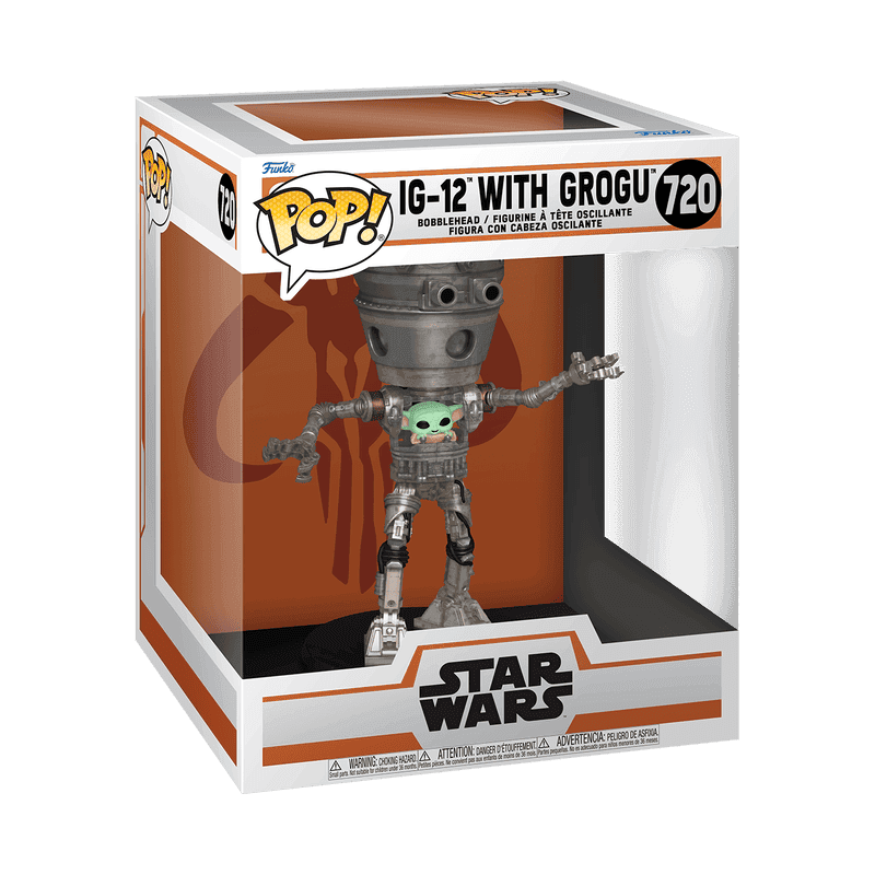 Фото №2 коллекционной фигурки POP! Deluxe Star Wars Mandalorian S10 IG-12 with Grogu